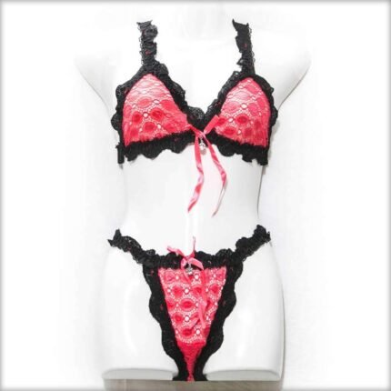 Fancy Net Pink Bikini Set Panty
