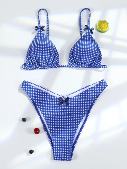 Mini Bowknot Bikinis Set for Women Patchwork Swimsuit Summer